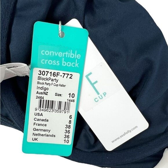 Seafolly Block Party Bikini Top 6 F Cup - Picture 6 of 8